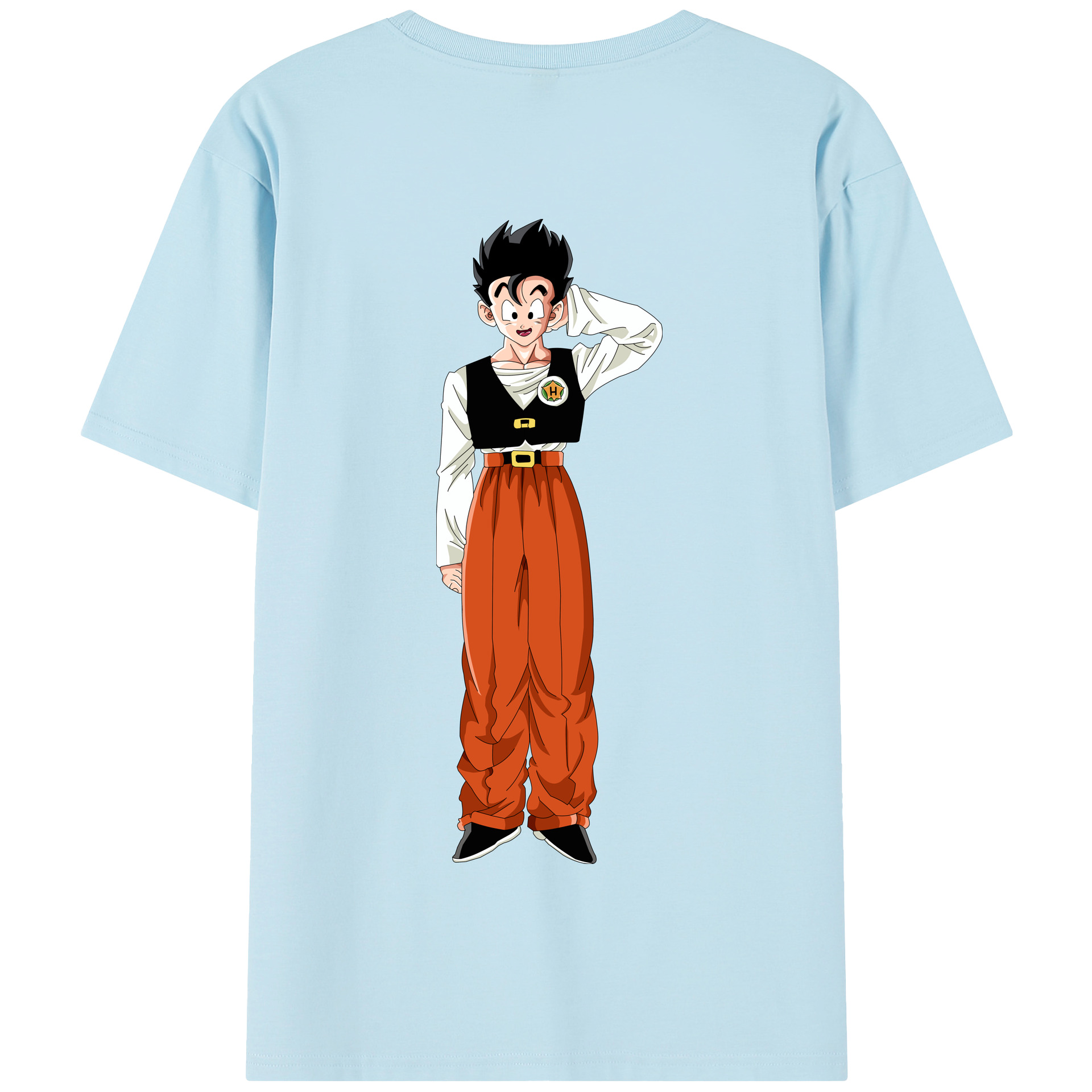（画像用） ドラゴンボール 孫 悟飯（そんごはん）DRAGON BALL Son Gohan 綿100％半袖Tシャツ（背面プリント）